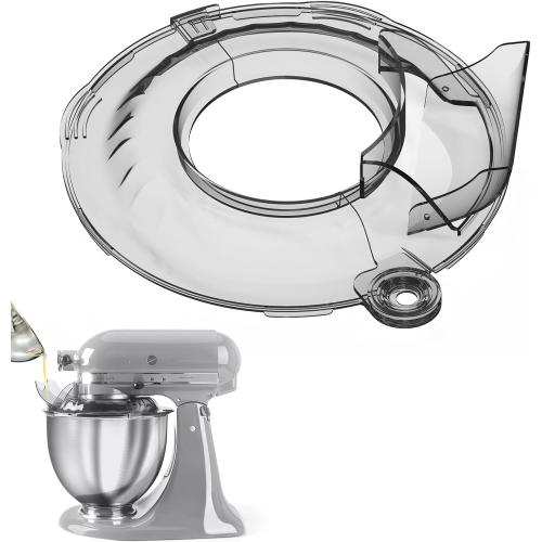 Pouring Shield for KitchenAid Tilt Head 4.5-5QT Stainless Steel (Only),Safety Pouring Shield,Splatter Guard for kitchenaid mixer bowl,Kitchen Aid Stand Mixers (Transparent Grey, for 4.5-5 QT)