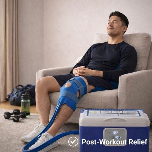 [CBL] Programmable Cold Therapy Machine, Ice Machine for Knee After Surgery with Knee & Shoulder Pads, Ice Water Circulation System, Quiet Pump, Timer & Flow Control, Post-Surgery Pain Relief