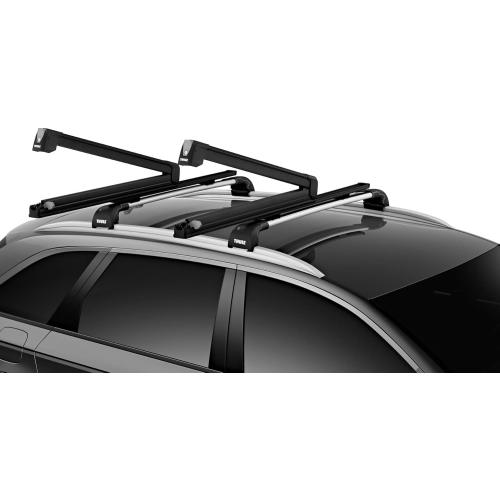 Thule Ski Racks, Black (TH7325B), for Car, Aluminium, 75 kg Load Capacity, Convenient Loading and Unloading of Skis and Snowboards 2 Pack