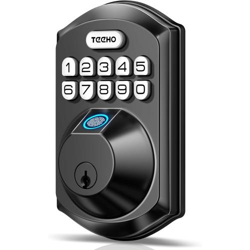 TEEHO TE002 Fingerprint Door Lock - Keyless Entry Door Lock - Electronic Keypad Deadbolt - Smart Locks for Front Door - Auto Lock - Easy Installation - Matte Black