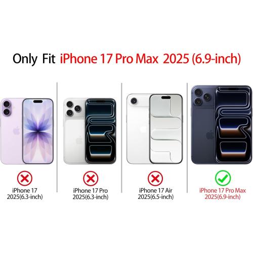 NITITOP Compatible for iPhone 17 Pro Max Case Cute Bow Knot - Pink