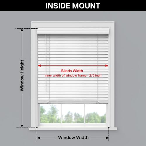 Size 35.5x60 Color White LazBlinds 2-inch Cordless Faux Wood Blinds with Royal Valance, Room Darkening Horizontal Window Blinds, Inside Mount Blinds for Windows - Fit for Window 35.5'' W x 60'' H - White