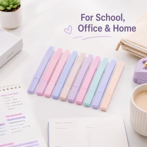Pastel Highlighters, 12 Pcs Aesthetic No Bleed Bible Highlighters Set | Dual Tip Highlighter Set with Chisel and Fine Tips, for Journaling, Bible Study, Planner, Note Taking, School and Office
