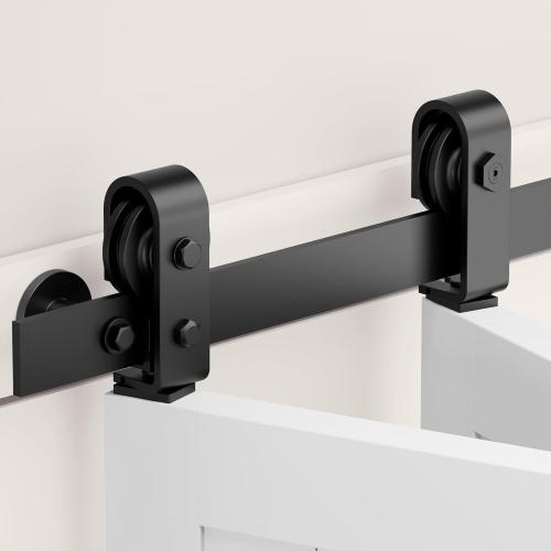 ZEKOO Bifold Barn Door Hardware: 60 inch Bi Folding Door Hardware Kits for 2 Closet Doors - Easy Assembly Smoothly Quietly Bifold Doors Track Kit - J Shape Top Mount Roller - Bi fold Hardware Only