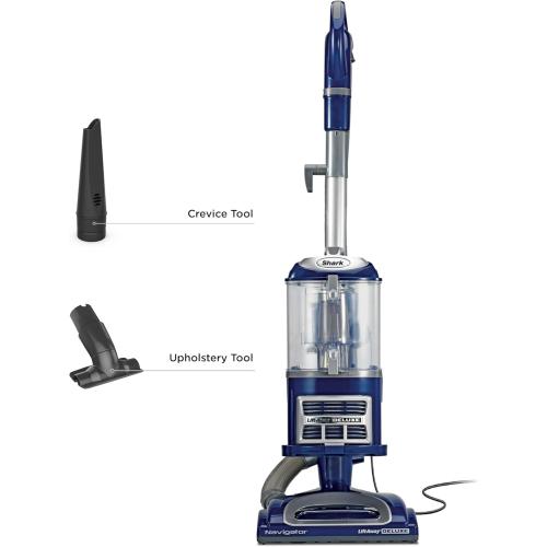 Shark Upright Vacuum, Navigator Lift-Away Deluxe with Large Dust Cup Capacity, HEPA Filter, Swivel Steering, Upholstery Tool & Crevice Tool, Blue, NV360