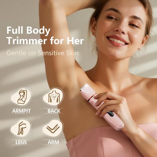 Hair Removal Epilators Bikini Trimmer for Women, Painless Waterproof Electric Foil Shaver Razors for Facial Leg Body Armpit,Cordless Ceramic Blade with USB Charging Dock,Travel Size,Pink