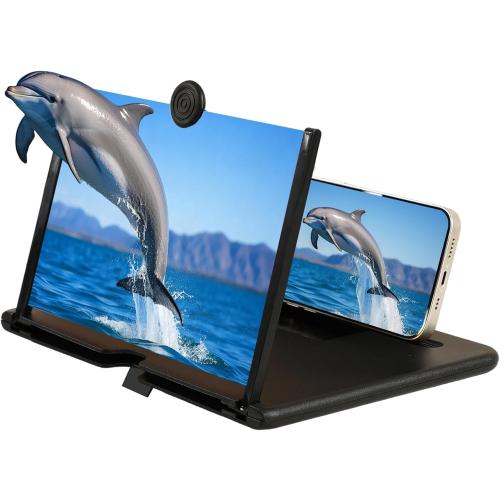 Big Screen Phone Magnifier, 2026 New 3D HD Screen Expander, Movie Screen Amplifier with Foldable Phone Stand for Travel, Magnifying Projector Screen Enlarger for Elderly (10 inch)