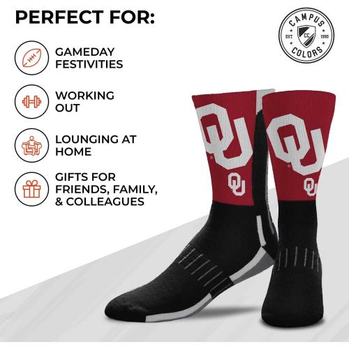 Size LG For Bare Feet NCAA Adult State and University Crew Socks - Polyester blend - Unisex - High-performance socks provide