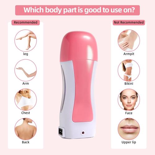 Tobcharm Roll On Wax Kit With Portable Warmer, Roller With 100g Soft Cartridge, 50 Strips. Professional Machine For Hair Removal. At Home Waxing Women And Man Both.