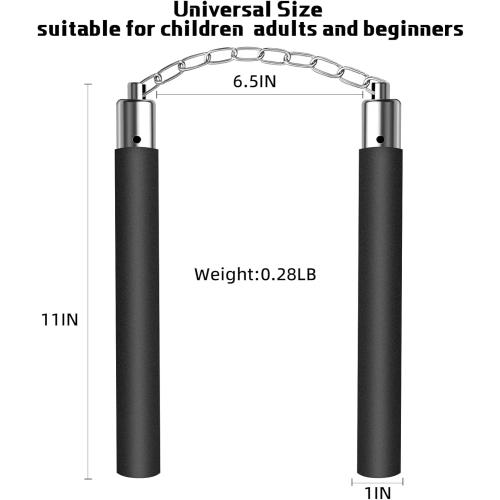 2 Pack Safe Foam Nunchucks for Adult and Kids Training Nunchucks with Steel Chain for Beginners Practice and Training