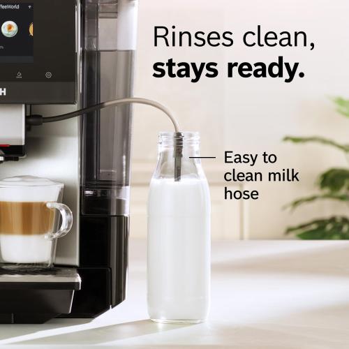 Bosch Fully Automatic Coffee and Espresso Machine - Touchscreen, Large Bean Capacity - Easy Clean, Maintenance - Black -