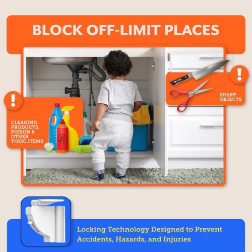 Eco-Baby Magnetic Cabinet Locks for Babies - Keyless, White, 20 Pack and 3 Keys