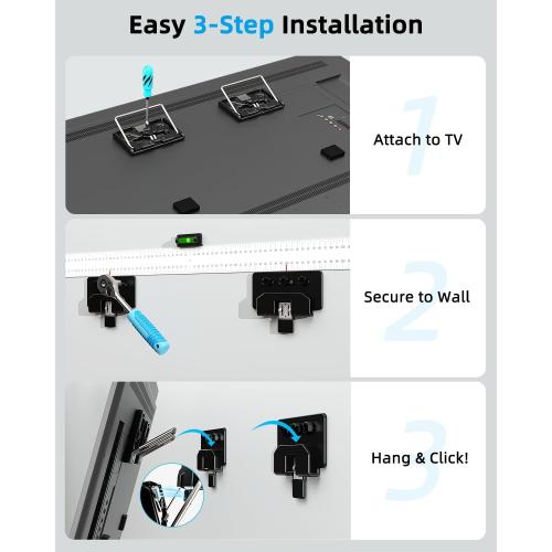 Ultra Slim TV Wall Mount Compatible with 14-80 Flat & Frame TVs Only, 0.3 Micro-Gap Low Profile TV Mount, Minimalist Look, Blends Any Interior, Hold up to 100Lbs