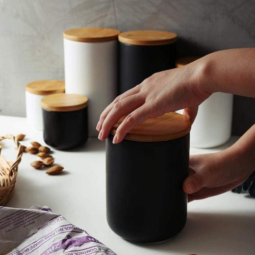 MilkyWay Food Storage Jar Ceramic Canisters With Airtight Seal Lid L 34oz