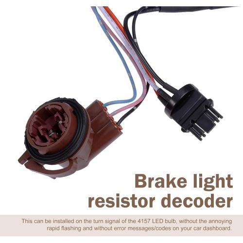 SLIMI 2 PCS Car 3157 Brake Light Resistor Decoders, 50W 6 Ohm LED Resistor Load Harness Decoders, Turn Signal Error Decoding Harness, for T20/3157/4157 Light Bulb (Multicolored)