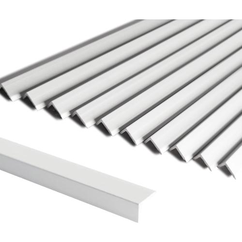 SUNWINGS 10-Pack 36 Inch Peel and Stick Aluminum Tile Trim, Decorative Kitchen Backsplash Trim Edge, Self Adhesive Tile Liner Matte Silver Large