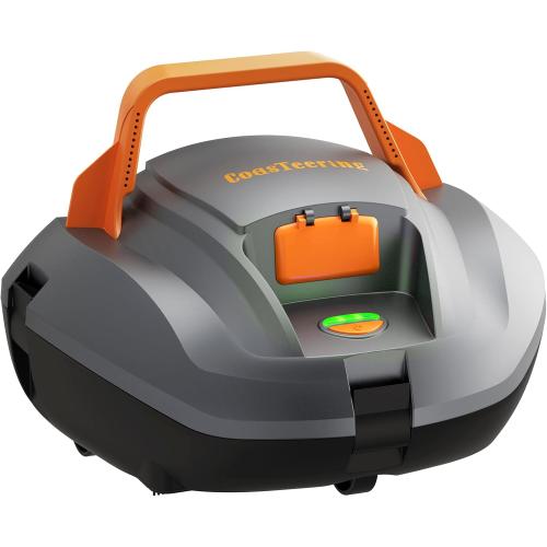 Planet Edge Pool Vacuum for Above Ground Pool, 120-Min Runtime, Powerful Dual-Motor, Adjustable Cleaning Path, Cordless Robotic Pool Cleaner for Flat Pools Up to 850 Sq.ft, Light Grey