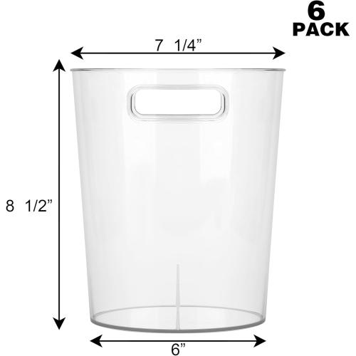 Pack of 6 Tiawudi 6 Pack Ice Bucket, Plastic Wine Chiller for Champagne, Beverage, Soda and Beer, Wine Bottle Cooler, Ice Tub, Multi-Use Clear Bucket as Vase, Flower Pot or Trash Bin