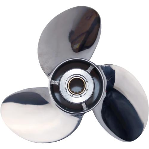 CAPTAIN Stainless Steel Outboard Propeller, 10.25 Diameter x 16 Pitch fit Yamaha T25 F30 40 48 50 F40 F50 55 60 F60 HP Engines, 13 Spline Tooth Boat Prop, RH Propellers