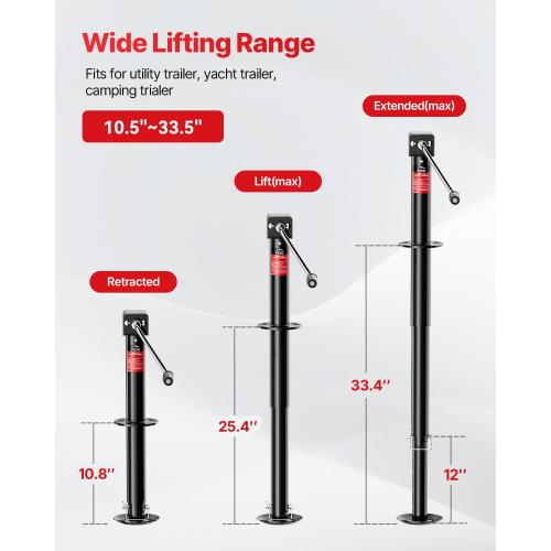 5500-7500lbs Electric A-Frame Trailer Jack, 23.2 Vertical Travel, 12V DC,for RV Trailer, Camper，Silver (5000-M)