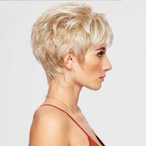 Womens Wigs For White Women Short Curly Hair Wigs Short White Wig Closure Wig With Bangs Black Wig Cosplay Wig, H-Blonde