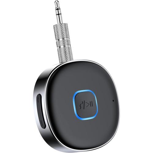 Bluetooth Receiver, LAICOMEIN Portable 3.5mm Aux Car Adapter, Bluetooth Wireless Audio Receiver for Car/Home Stereo/Wired Headphones/Speaker, 16H Battery Life