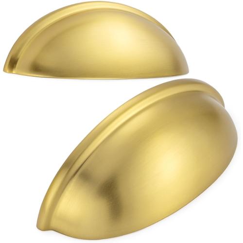 3 Inch Brushed Gold Drawer Pulls Cabinet Cup Pulls 10 Pack 1886