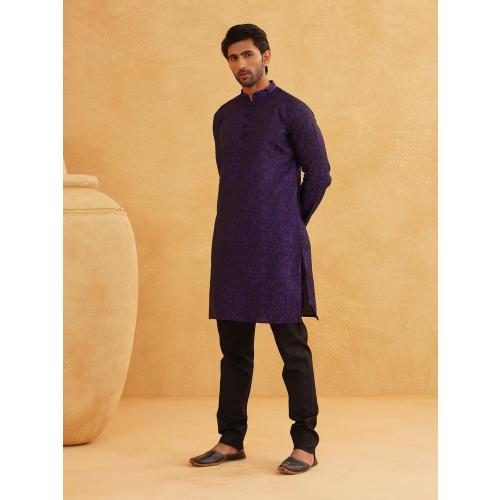 Sojanya 3XL (Since 1958 Men'S Jackquard Silk Only Long Kurta
