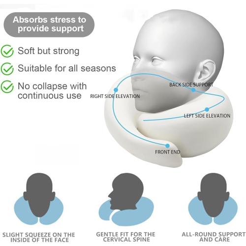 SZXYX Neck Travel Pillows for Airplanes, 100% Pure Memory Foam Neck Pillow for Airplanes, Comfortable Breathable Cover, 360° Support Stowable Pillows for Sleeping, Car, Airport Travel Essentials L