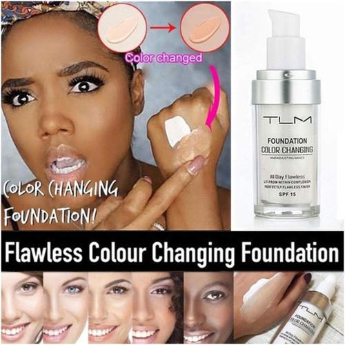 5PCS missing 2 items TLM Colour Changing Foundation Makeup Set Matte Liquid Full Coverage Oil Control Breathable Invisible Cover Concealer Foundation with Face Primer, Foundation Brush, Makeup Sponge