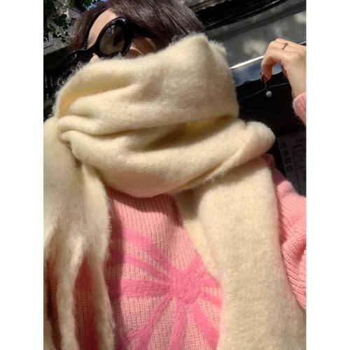 OUNIYA Large Chunky Scarf Oversized Fluffy Scarves Blanket Big Wool Thick Winter Warm
