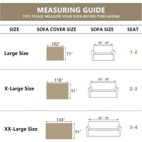Light Grey 91x134 MYSKY HOME Light Gery Chenille Sofa Cover for Dogs Cats Tassel Edge Couch Cover Furniture Protectors for Pets Universal Couch Cover Thick Durable Sectional Couch Covers for 3 Cushion Couch, 91x 134