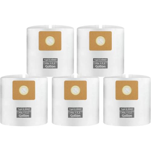 Micro Shop Vac Bags 1-1.5 Gallon by ALYYDBG, Type A - 90667 9066700 9066733 Disposable Vacuum Cleaner Collection Filter Bag 5 PCS