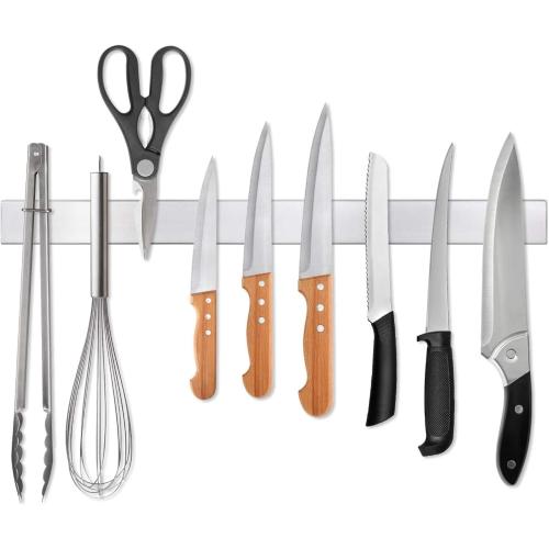 Ninonly 20 Inch Magnetic Knife Strip, Premium Stainless Steel Wall Mounted Kitchen Knives Bar,Space-Saving Powerful No Drilling Magnetic Knife Rack for Home Kitchen Utensil Holder & Tool Holder