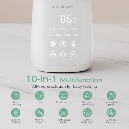Momcozy Bottle Warmer, Fast Bottle Warmers for All Bottles with Timer, Accurate Temperature Control and Automatic Shut-Off, Multifunctional Bottle Warmer for Breastmilk