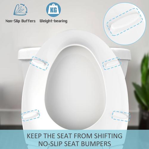 SS114 Toilet Seat Replacement Compatible with TOTO, Elongated Soft Close | Toilet Seat for SS154/SS204/SS214/SS224, Transitional Heavy Duty Oval Toilet Seats, 2-Pack Toilet Bolts and Nuts, White