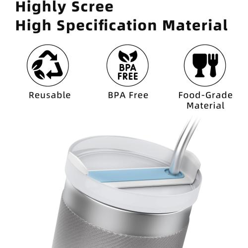 2 Pcs Replacement Tumbler Lid for Stanley 40 oz Cup, Dustproof Spill Proof Splash Resistant Tumbler Covers for Stanley and More Coffee Mugs (White)