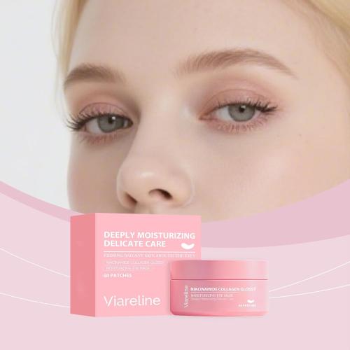 Niacinamide Collagen Glossy Moisturizing Eye Mask 60 Patches | Hydrolyzed Collagen, Glycerin Infused, Firming & Radiant Skin, All Skin Types, Deeply Moisturizing along with PDRN Pink Collagen volume Multi balm 5%