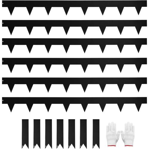 Hugeleaf Metal Landscape Edging, 40” L x 4.5” H Metal Edging for Landscaping with 7Pcs Stakes, Metal Garden Edging Pack of 6 (20 Feet Total Length)