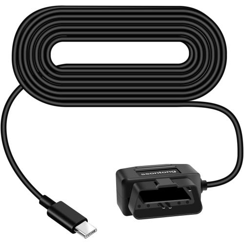 OBD Dash Cam Power Cable, Type-C USB Hardwire Kit ACC Mode with Switch