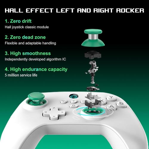 arVin Mobile Gaming Controller for Android, iPhone, iOS, PC, Switch, PS4, Wireless Gamepad with Hall Effect Sensing Joystick/Turbo/Macro Programming/6-Axis Gyro/Motor/Remote Play/Xbox Cloud Game/Steam