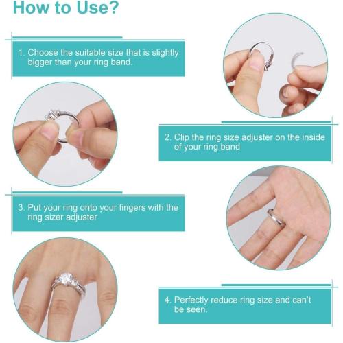 Invisible Ring Size Adjuster for Loose Rings Ring Adjuster Fit Any Rings, Assorted Sizes of Ring Sizer