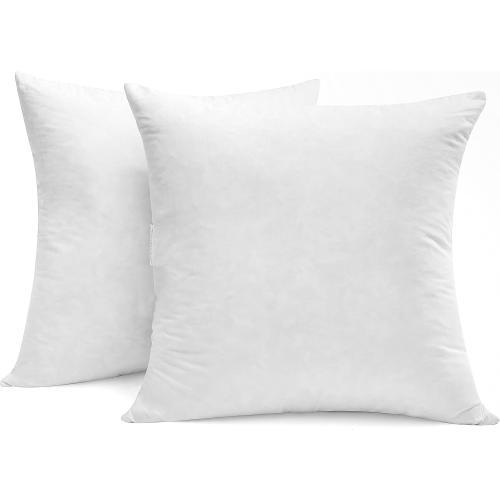 Luxury Goose Down Feather Pillow Inserts - 20x20IN, Double Layered Down-Proof Design, Ultra-Soft Cover, High Fill Weight, Pack of 2, White