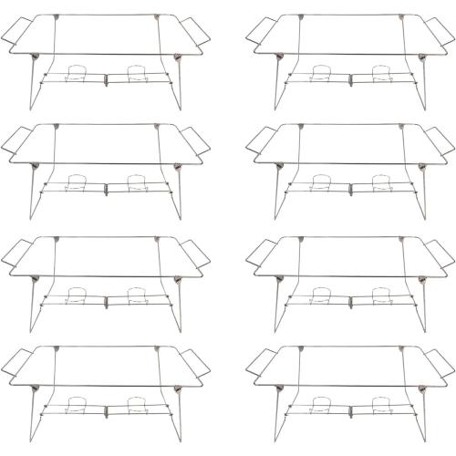 8 Pcs Buffet Wire Rack Buffet Rack, Reusable Buffet Wire Rack Chafing Stand for Catering Pan Food Dish Serving Tray Buffet Birthday Supply (Silver)