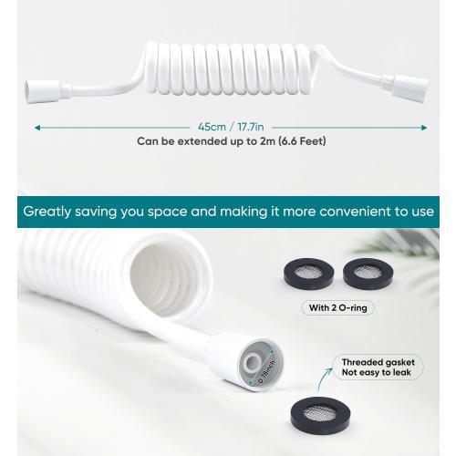 Handheld Bidet Sprayer Kit for Toilet, for Feminine Wash, Bidet Faucet Cloth Diaper, Baby Wash, Pet Wash or Toilet Cleaning, with Spring Type Bidet Hose (White)