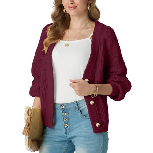Size L ...GRECERELLE Women's Cardigan Sweater Thick Knitted Open Front Long Sleeve Button Up Loose Casual Oversized Outerwear, S-2XL