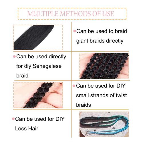 Ombre Braiding Hair Pre Stretched Ombre Ginger Easy Braids Yaki Texture Professional Synthetic Braiding Hair 26 Inches Braids Hot Water Setting for Box Crochet Hair Extensions(3pcs, #1b/350)