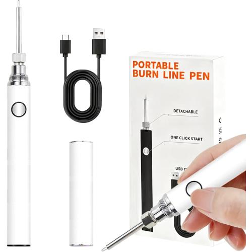 Rechargeable wire burning kit, digital wire burning tool. Suitable for bead stringing, leather craftsmanship, sewing, weaving, wax carving, wood stamping, etc (White)