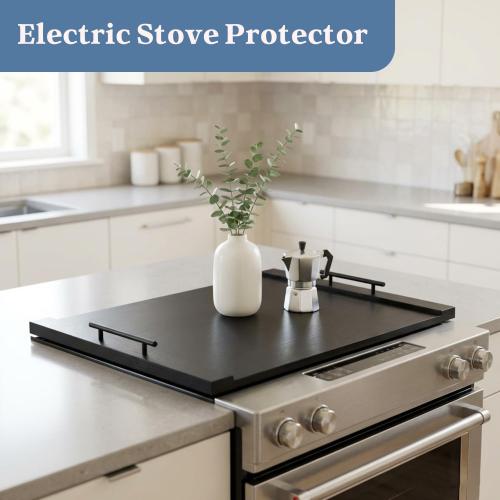 Wooden Stove Top Cover 30x22 with Handles for Gas Electric, Sink