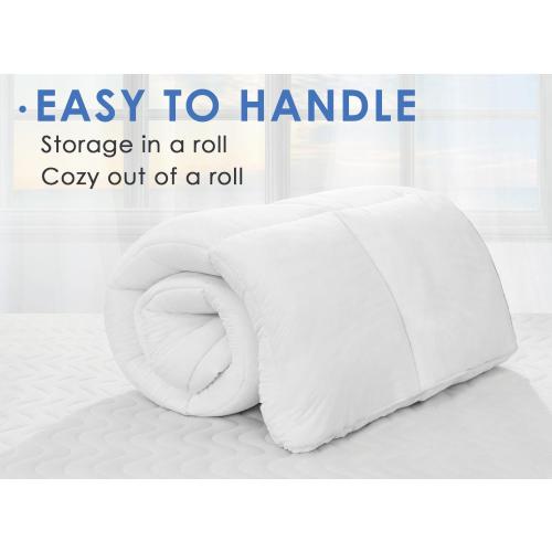 Marine Moon Mattress Topper Queen, Cooling Pillow Top Mattress Topper, Extra Thick Plush Mattress Pad Cover, Overfilled with 7D Down Alternative, Relief Back Pain, Soften Hard Mattress, 80'' x 60''